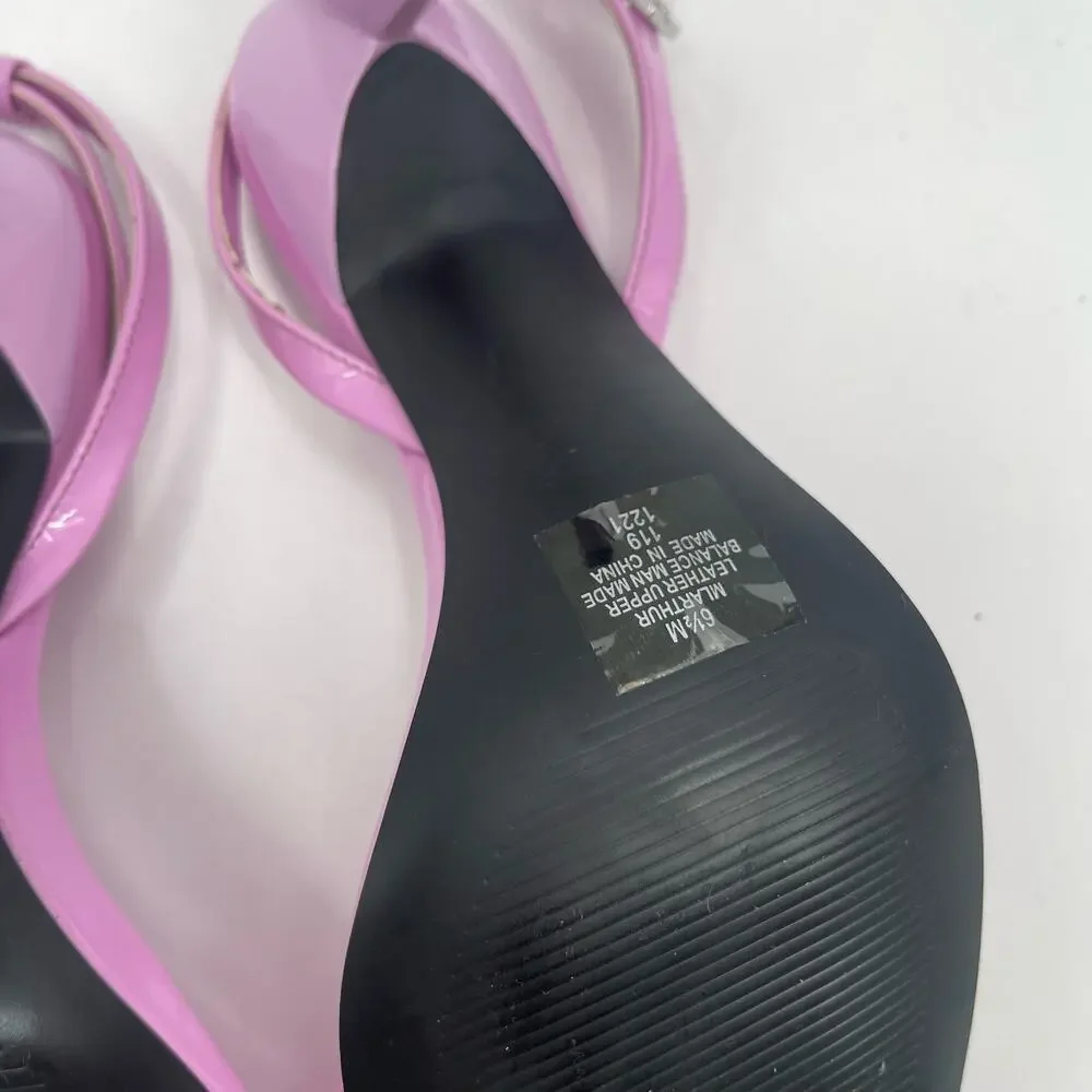 NEW MARC FISHER Arthur Heels Size 6.5 Sandals Patent Leather Ankle Strap Sandal